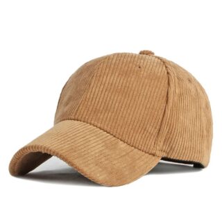 Casquette Beige Style Baseball en Velours