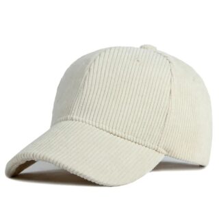 Casquette Blanche Style Baseball en Velours