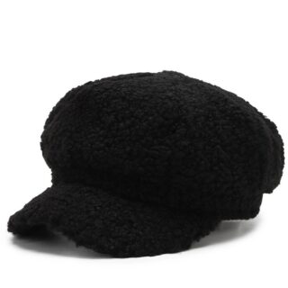 Casquette Gavroche Noire en Laine