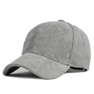 Casquette Grise Style Baseball en Velours