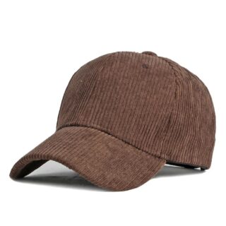 Casquette Marron Style Baseball en Velours
