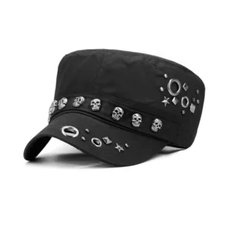 Casquette Militaire Tête de Mort et Diamants