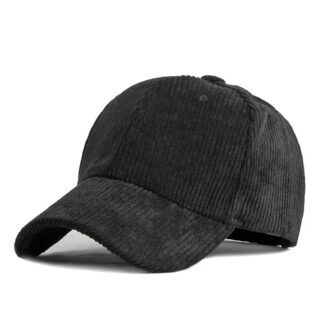 Casquette Noire Style Baseball en Velours