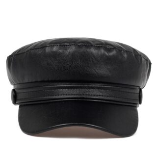Casquette Style Marin en Simili Cuir