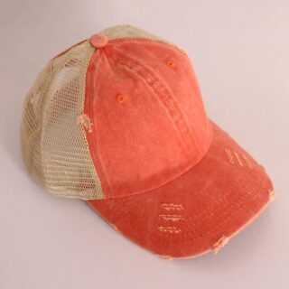 Casquette Trucker Orange Pour Femme
