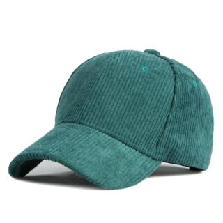 Casquette Verte Style Baseball en Velours