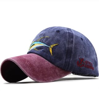 Casquette de Pêche Bleu et Bordeaux