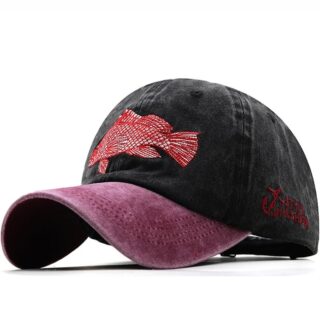 Casquette de Pêche Noir Effet Délavé