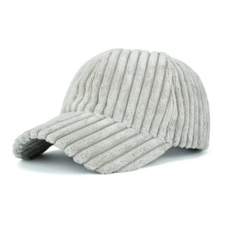 Casquette Grise Côtelé en Velours